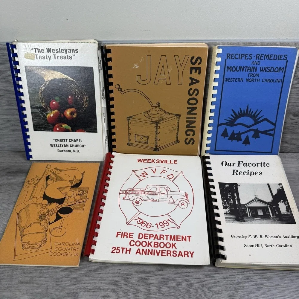 Vintage North Carolina Community Cookbooks Lot 6 Weeksville Jay Wesleyan Scouts